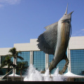 outdoor garden decoration sailfish metal water fountains sculpture